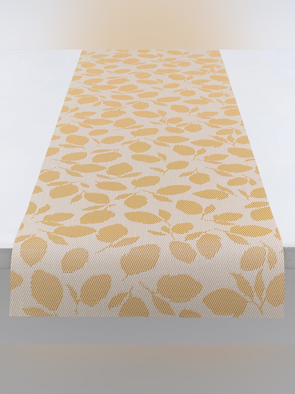 CHILEWICH Martha by Martha Stewart Lemon Leaves Woven Table Runner -14" x 72"